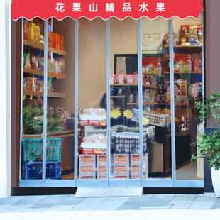 定制PVC透明水果店门帘后厨磁性自吸隔断帘茶咖啡店操作间遮挡帘