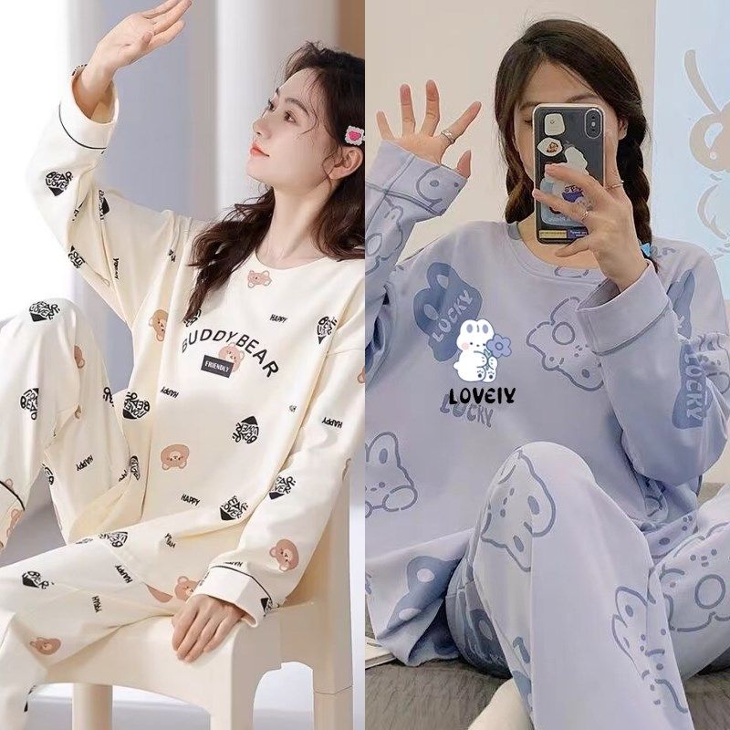 睡衣女士春秋款2024年新款纯棉长袖休闲可爱学生秋冬季家居服套装,女士内衣/男士内衣/家居服,睡衣/家居服套装,淘宝优惠券,粉丝福利购,淘宝优惠卷