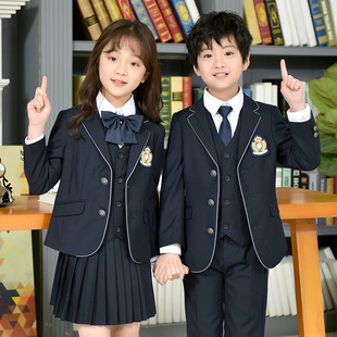 演出服小学生校服班服幼儿园园服 儿童西装 马甲套装 男女童装 秋冬季