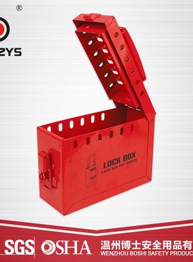 BOZZYS便携式安全锁具管理箱大红色共锁箱12孔钢板金属手柄BD-X02