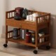 带轮可移动小推车家用实木茶几小户型沙发边几茶水架多功能置物架