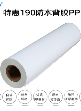 雁牌特惠190克防水背胶PP打印纸610装饰画工厂PP背胶打印纸50米长