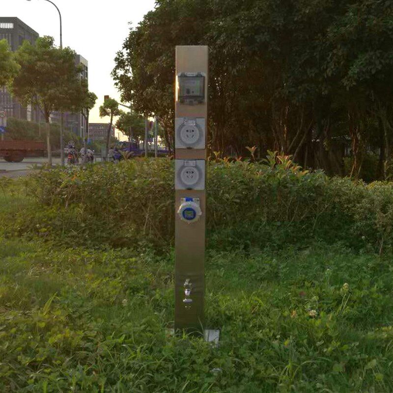 指印水电桩户外草坪水电桩 水电箱电源插座柱 房车营地游艇码头