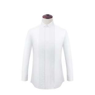 燕子领男士 礼服衬衫 白寸衫 结婚婚礼伴郎服套装 新郎领结衬衣 男长袖