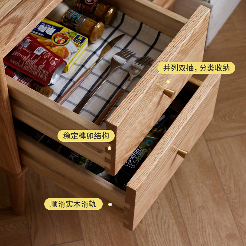 维莎全实木餐边柜北欧家用橡木边柜现代简约茶水柜客厅靠墙储物柜使用感如何?
