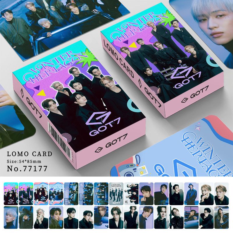 GOT7明星周边30张小卡片照新专辑Winter Heptagon王嘉尔嘉人杂志