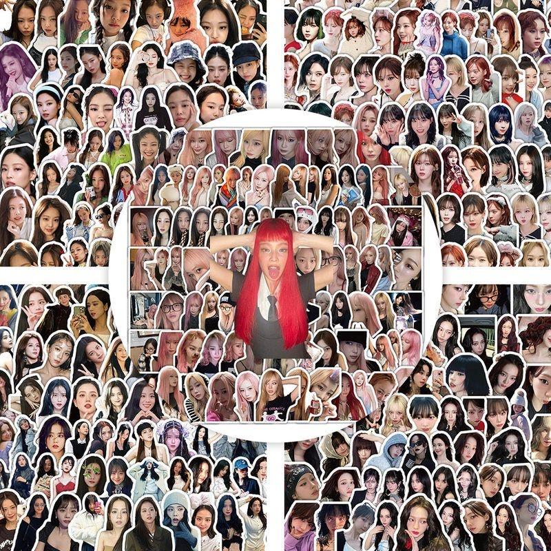 100张明星周边贴纸合集肖战周深秦彻鞠婧祎gidle手账素材贴画装饰