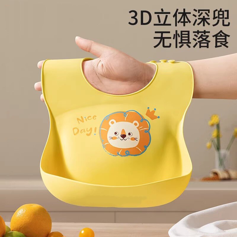 婴儿吃饭防水围兜宝宝吃饭围兜矽胶儿童副食品幼儿小孩罩衣喂饭专