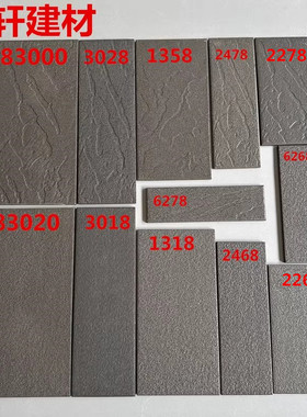 深灰色通体砖麻面外墙砖13x26 10x20 10x30 6x24 8x24风沙面条砖