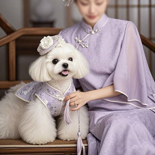 宠物夏季国风连衣裙狗狗裙子春夏薄款透气轻薄泰迪优雅新款旗袍