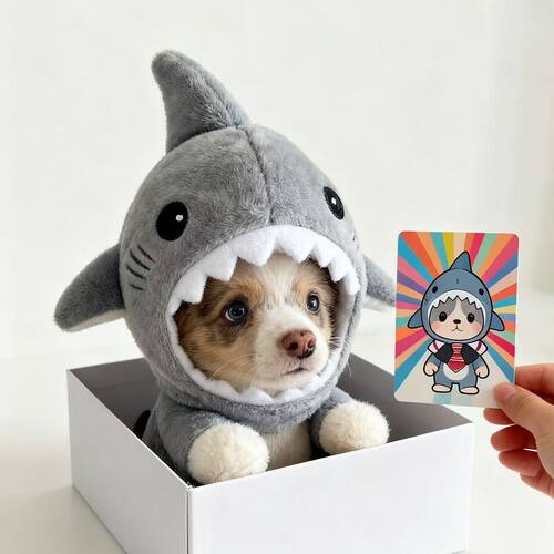 狗狗帽子猫咪头套春秋比熊泰迪博美雪纳瑞鲨鱼变装狗狗冬季帽子