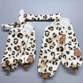 腿套小型犬春夏服 春夏防脏牛奶卡通轻薄四脚裤 狗狗防尘裤 遛弯裤