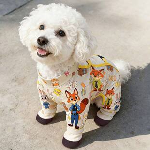 狗狗防尘裤连脚防水防尿比熊小狗外出遛狗神器四脚衣防脏衣服