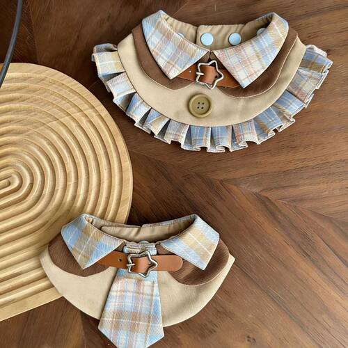 宠物口水巾可爱卡通学院网红猫咪围脖装饰狗狗口水巾大型犬小狗