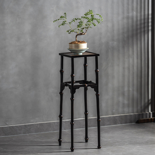 新中式筇竹花几花架竹禅意宋式香几古典明式家具盆景布置花竹架子