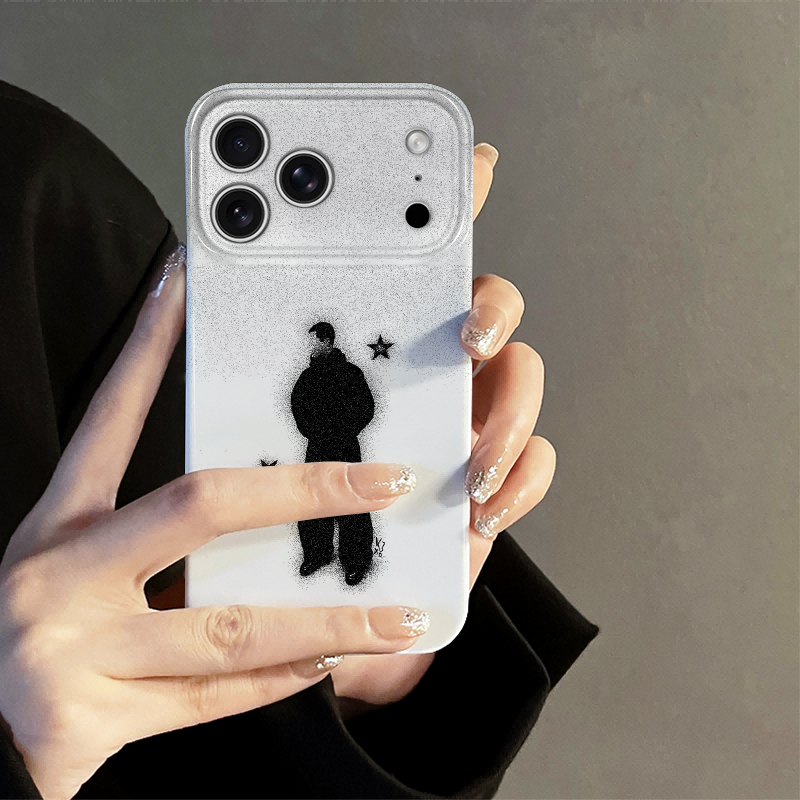 忧郁男孩适用苹果17promax手机壳iPhone16pro新款iP15pro小众14简约13防摔套oppo12小米个性华为荣耀vivo红米