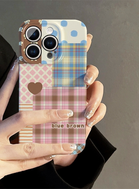 适用iPhone16promax手机壳女苹果15新款iP14简约个性pro小众13薄xsmax防摔mini硬7plus高级12菲林8拼色条纹11