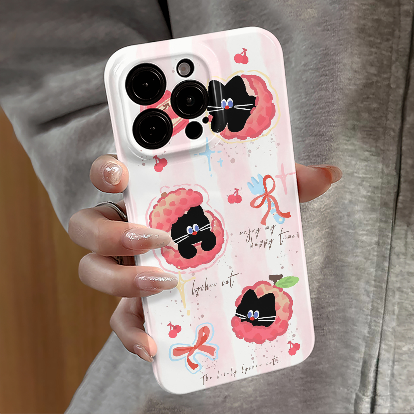 适用iPhone16promax手机壳苹果15pro女新款14小米13华为mate可爱xsmax防摔oppo红米11荔枝小猫vivo套12荣耀E