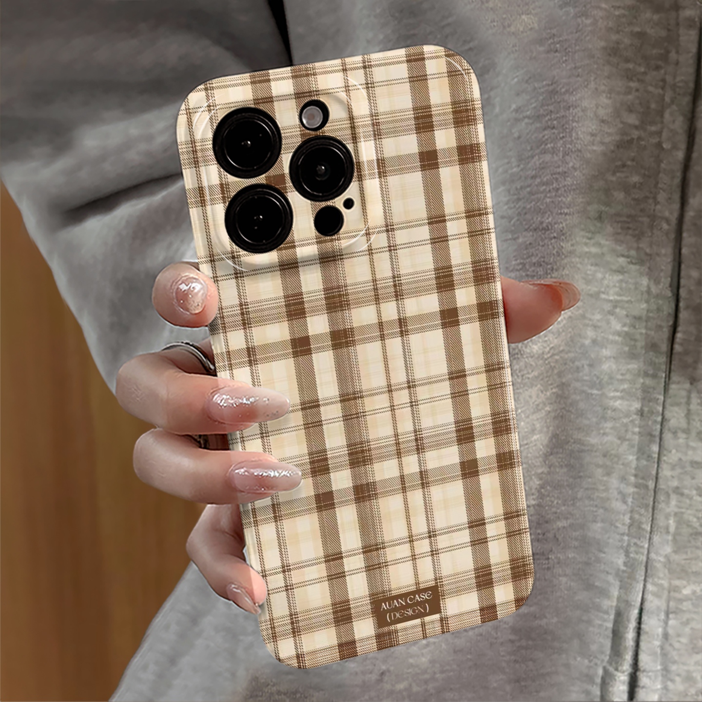 秋冬格纹适用苹果17promax手机壳iPhone16pro简约iP15pro新款14/13日韩防摔套12华为oppo小米11荣耀vivo红米e