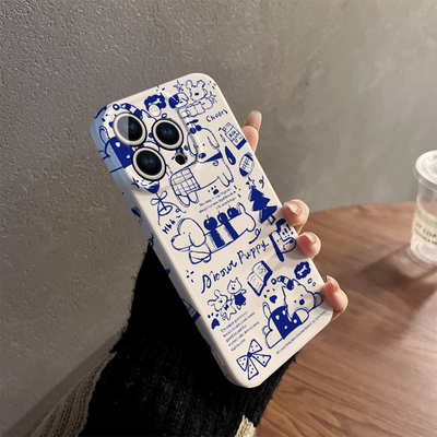 适用苹果15手机壳女iPhone16promax新款iP14小众8硅胶13promax硬xsmax防摔mini保护套7plus简约12i线条小狗11