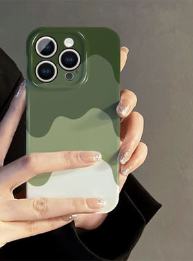 适用vivox100手机壳新款x90/x80简约y30菲林壳s18/s17/s16高级pro防摔保护套y33s墨绿色山峰y200小众y100外壳