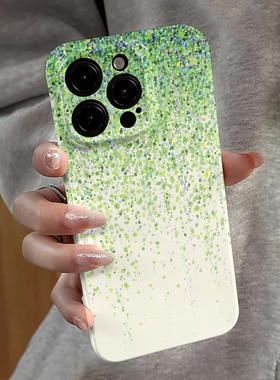 绿色渐变适用苹果17promax手机壳iPhone16pro简约iP15pro新款13/14防摔套小众12华为oppo荣耀11小米vivo红米e