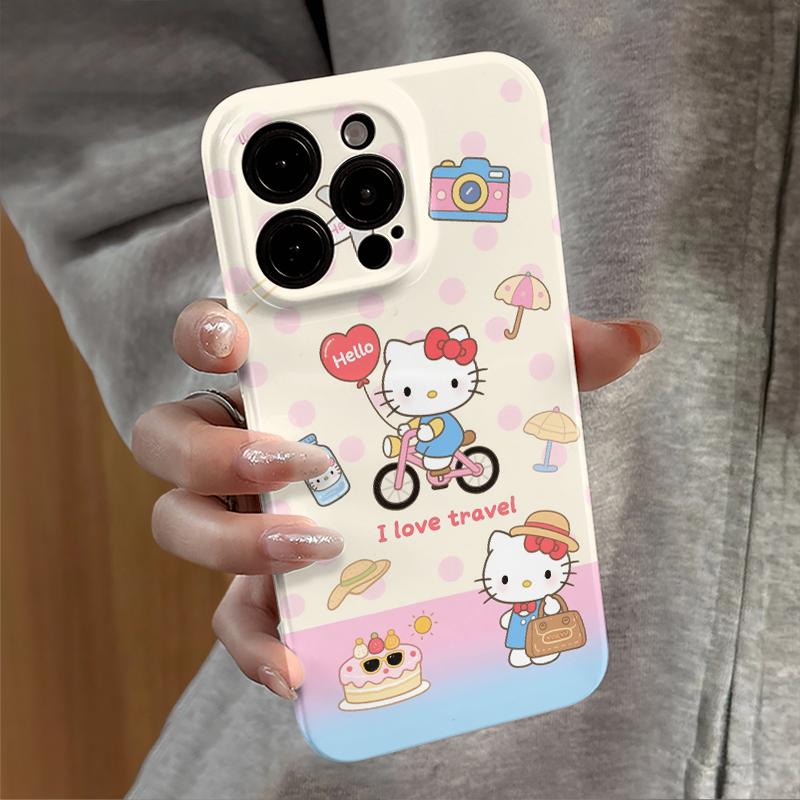 适用苹果16pro手机壳女iPhone15promax新款14卡通mate华为16e红米13小米oppo骑车kt猫xsmax防摔vivo套12荣耀1