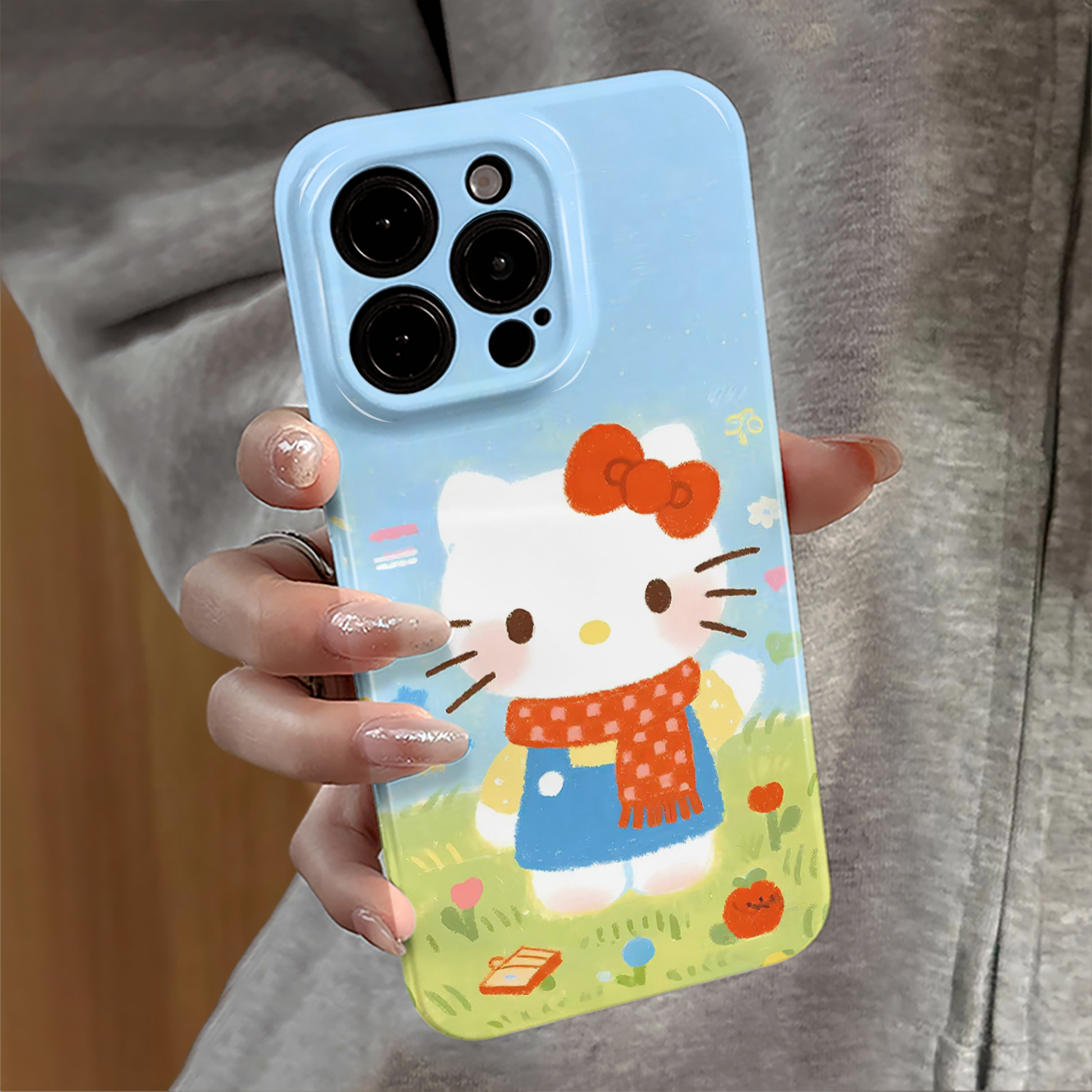 围巾kt猫适用苹果17pro手机壳iPhone16promax卡通iP15pro新款13/14防摔套日韩12华为oppo荣耀11小米vivo红米e