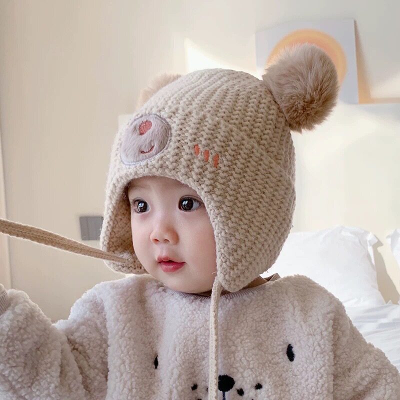 婴儿帽子秋冬纯棉可爱超