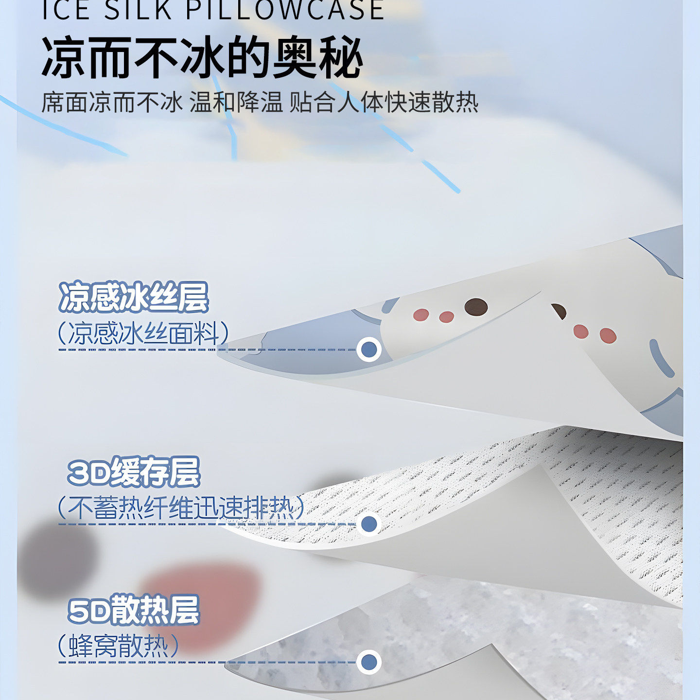 夏季儿童宝宝冰丝枕套单