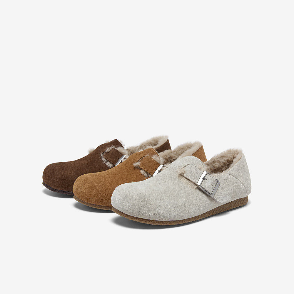 百思图2025冬新款真皮加绒保暖勃肯鞋雪地靴毛毛鞋女单鞋P8301DM5,女鞋,勃肯鞋/软木鞋,淘宝优惠券,粉丝福利购,淘宝优惠卷