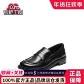 新款 黑胶唱片乐福鞋 英伦风小皮鞋 思加图2025春季 便士鞋 女EA709AA5