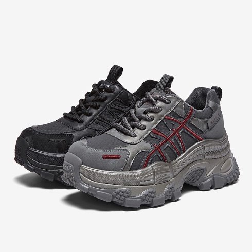 专柜正品百思图2026春新款女鞋厚底加绒老爹鞋运动休闲鞋B1072AM6