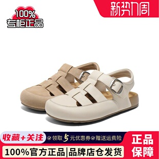 子罗马吐司鞋 外穿拖鞋 2.0勃肯鞋 2025新款 D5V1DBH5 猪笼鞋 百丽女鞋