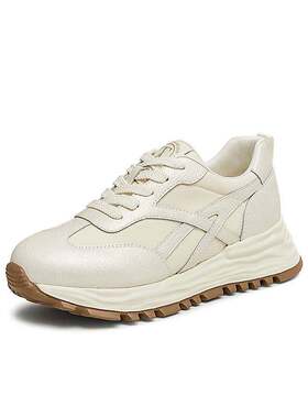 2025春季新款白色阿甘鞋 女式透气轻便休闲运动鞋 WPC08AM5米白色