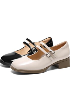 百丽女鞋子法式玛丽珍鞋女2025春季小皮鞋浅口单鞋3OK01AQ5