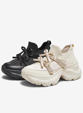 专柜正品他她2025秋季新款女鞋时尚休闲百搭厚底老爹鞋CWN01CM5