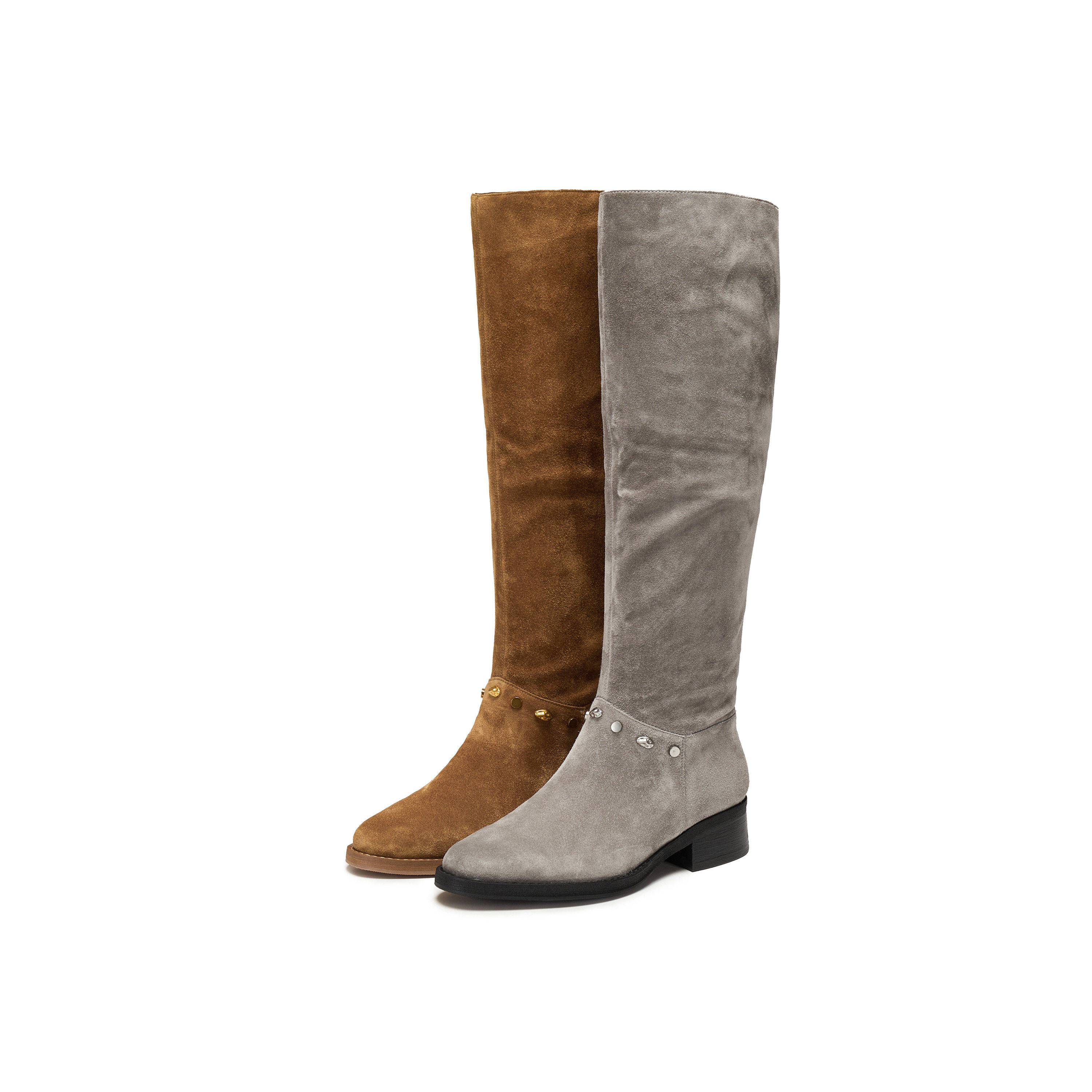 真美诗2025冬新款牛皮复古显瘦堆堆靴长筒靴厚底骑士靴女R6505DC5,女鞋,骑士靴,淘宝优惠券,粉丝福利购,淘宝优惠卷