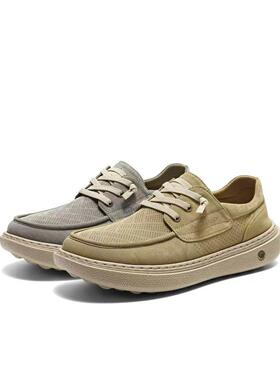 专柜正品百丽男鞋厚底一脚蹬透气休闲布鞋2026夏款8WK02BM6