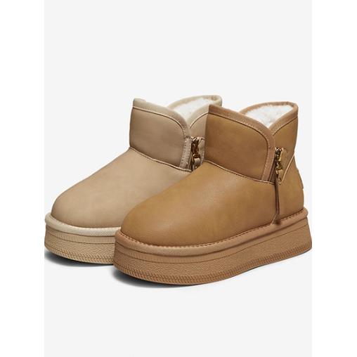 专柜正品百思图2025冬季新款女靴厚底勃肯雪地靴保暖短靴DK662DD5