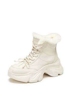 思加图2025冬季新款复古雪地靴加绒保暖短靴厚底时装靴女S1851DD5