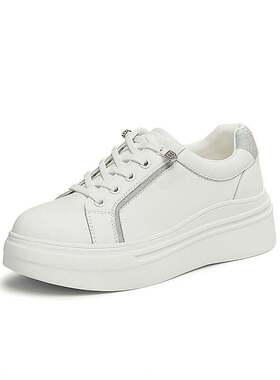 TATA他她厚底休闲板鞋女鞋轻便松糕鞋百搭小白鞋2025春新CYC01AM5