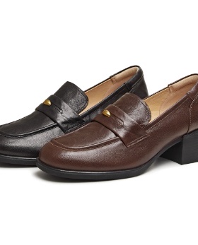 专柜正品天美意2026春新款女鞋粗跟英伦乐福鞋复古小皮鞋KE088AA6