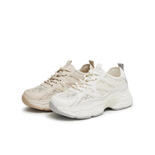 2024夏新款 女小白休闲鞋 BF242BM4 运动鞋 天美意网面透气厚底老爹鞋