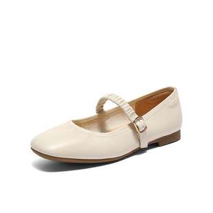XPA01CQ5 舒适超软羊皮平底浅口单鞋 森达玛丽珍鞋 女2025秋商场同款