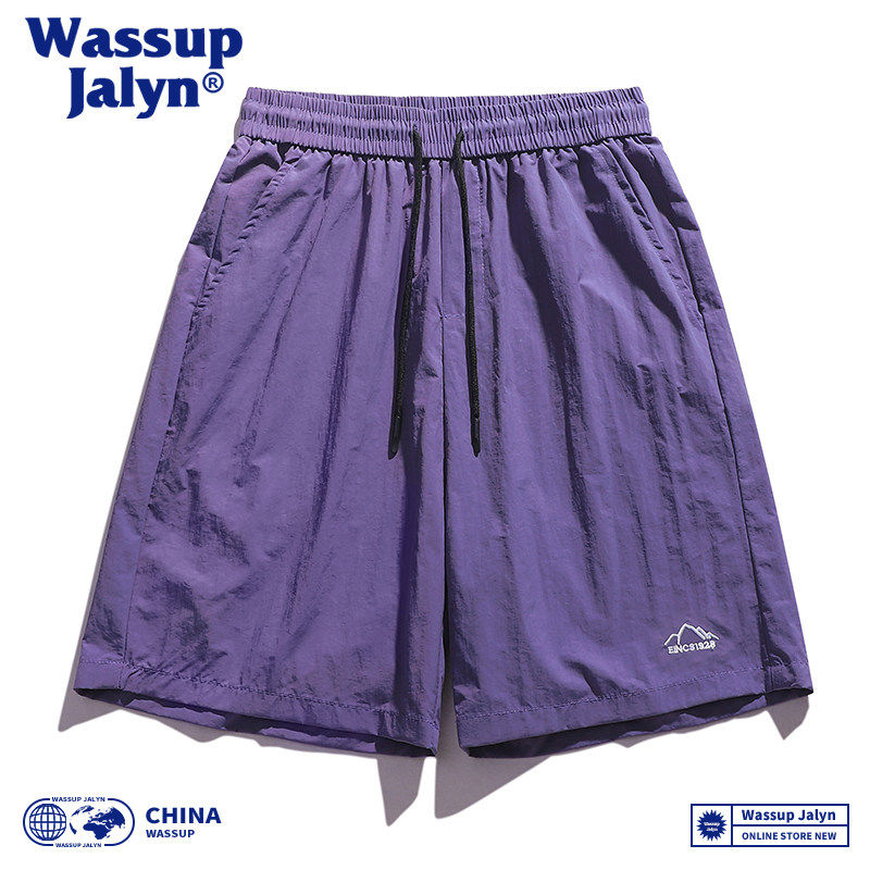 WASSUP JALYN多巴胺夏季薄款五分裤男士潮牌速干宽松情侣沙滩裤子,男装,短裤,淘宝优惠券,粉丝福利购,淘宝优惠卷