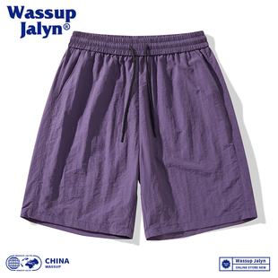 WASSUP JALYN日系休闲短裤男款夏季潮牌沙滩裤冰丝速干五分裤子男