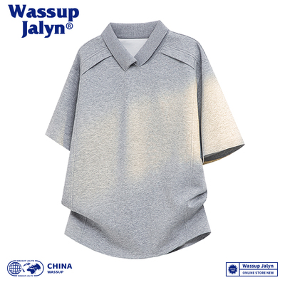 WASSUPJALYN美式翻领T恤夏季