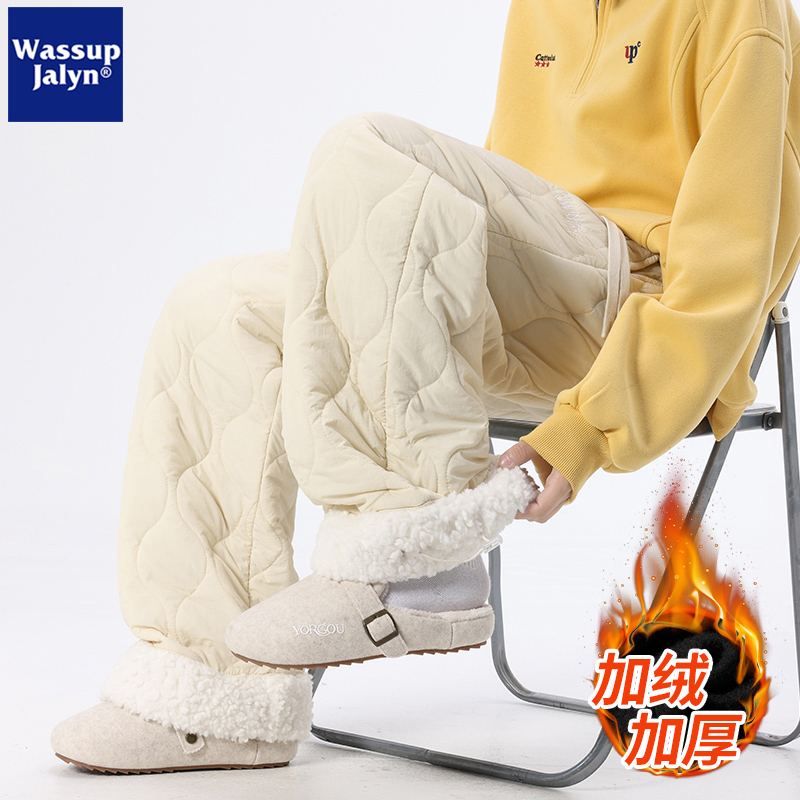 WASSUPJALYN加绒加厚保暖长裤