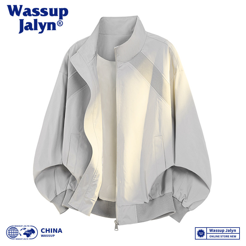 WASSUP JALYN美式飞行夹克外套男春季2026新款休闲工装立领冲锋衣